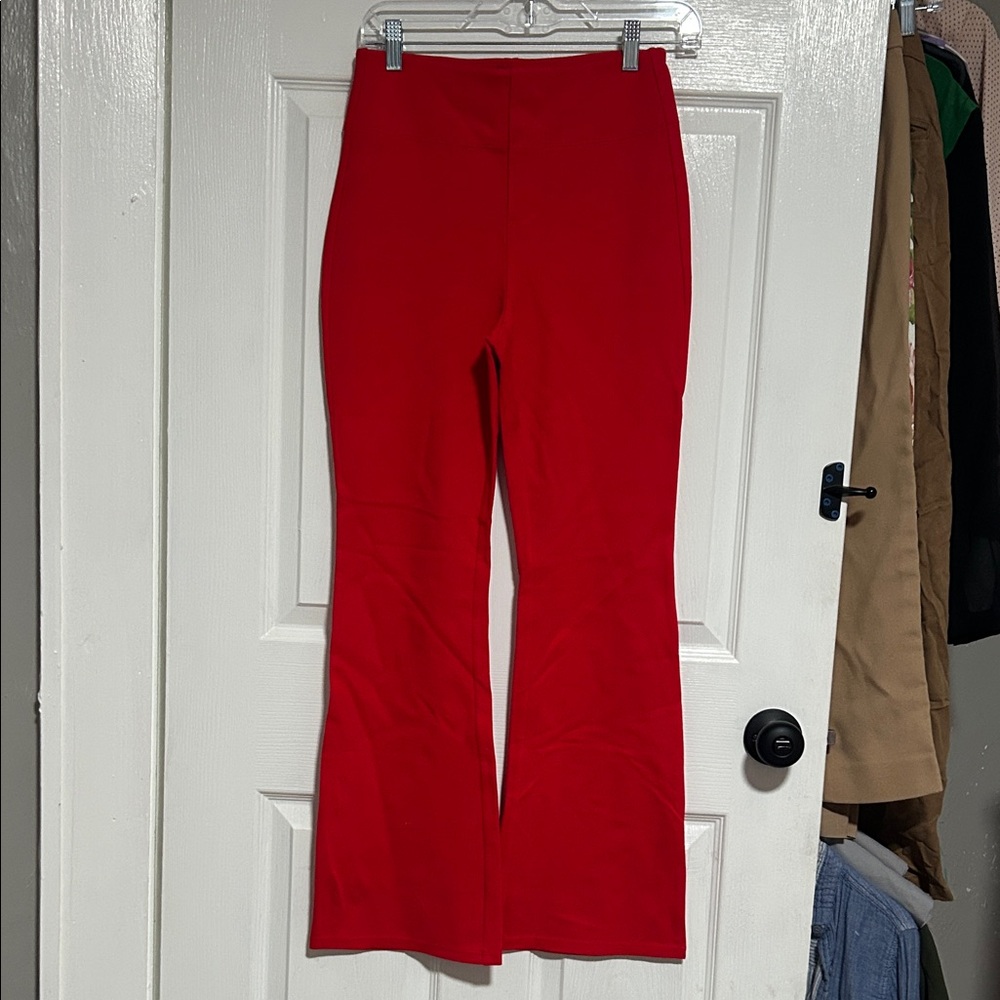 NWT HALARA Vibrant Red Flare Pants